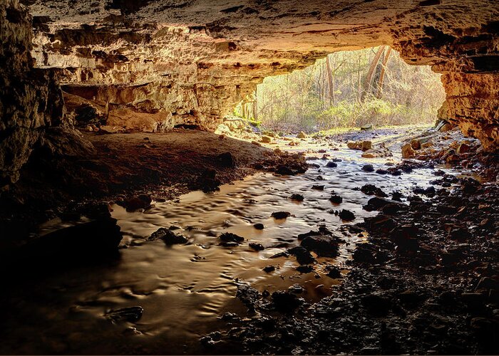 Natural Tunnel Greeting Card featuring the photograph Kaintain Hollow Natural Tunnel by Robert Charity