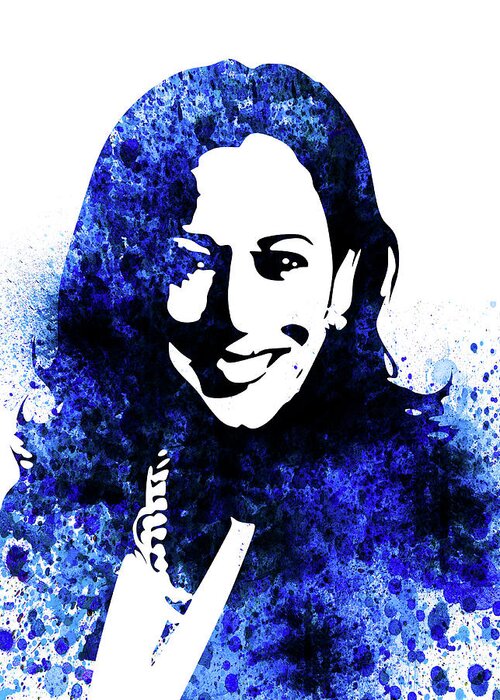 Kamala Harris Greeting Card featuring the digital art Kamala Harris Watercolor I by Naxart Studio