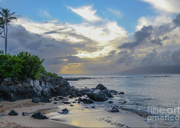 Kapalua Greeting Card featuring the photograph Kapalua Sunset View by Kelly Wade