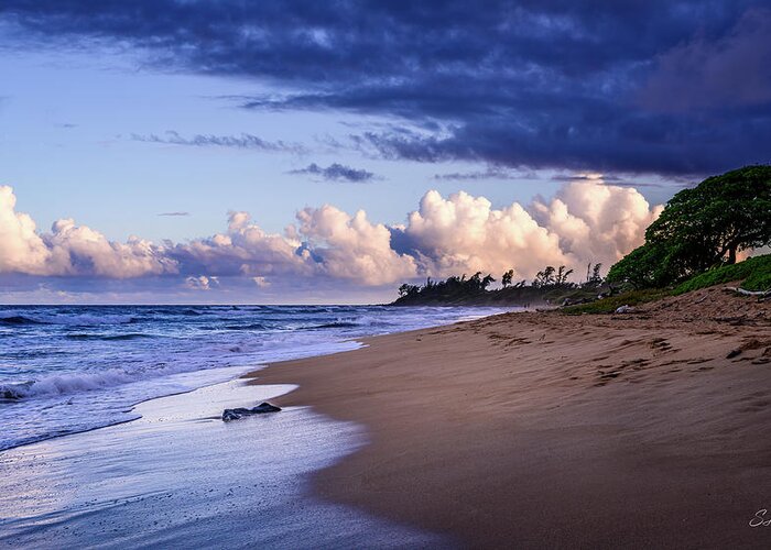 Kauai Greeting Card featuring the photograph Kauai Beach At Twilight by Steven Sparks