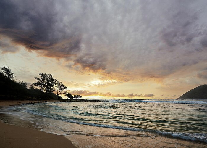 Nature Greeting Card featuring the photograph Kauai Sunrise Cloud Formation by Jon Glaser