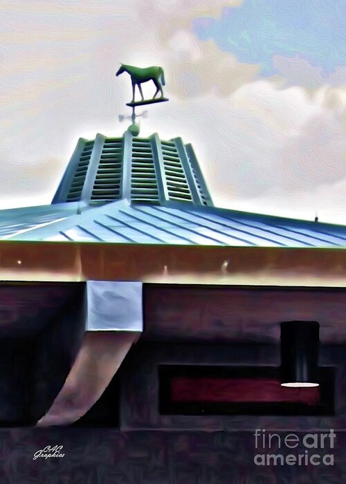 Keeneland Greeting Card featuring the digital art Keeneland Sales Pavilion by CAC Graphics