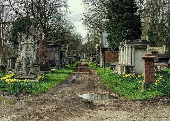 Kensal Green Cemetery Is London's Oldest And Largest Magnificent Seven Burial Grounds. It Opened In 1833 As The City's First Commercial Cemetery To Accommodate The Growing Population And Lack Of Space In Existing Cemeteries. T Greeting Card featuring the photograph Kensal Green Cemetery by Raymond Hill