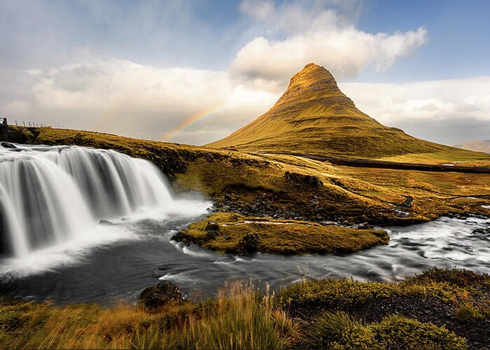 Iceland Greeting Card featuring the photograph Kirkjufell Iceland by Dee Potter