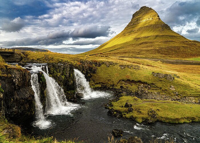 Kirkjufell Greeting Card featuring the photograph Kirkjufell Mountain by Chris Lord