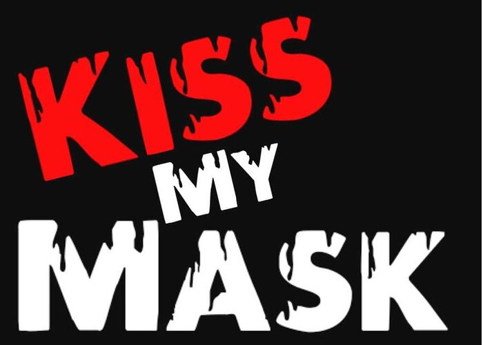  Greeting Card featuring the digital art Kiss My Mask by Tony Camm