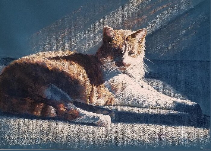  Greeting Card featuring the painting Kitty Bliss Iv by Kay Ridge