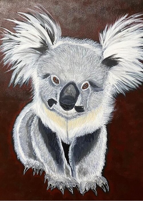  Greeting Card featuring the painting Koala Bear-Teddy K by Bill Manson