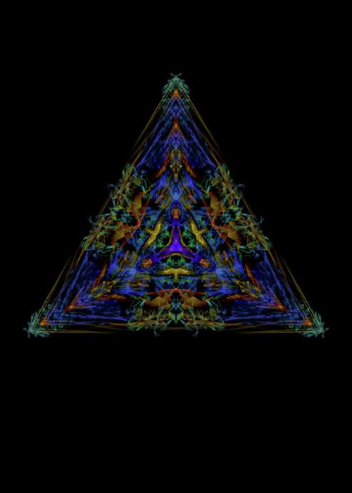 Kosmic Kreation Interstellar Pyramid Greeting Card featuring the digital art Kosmic Kreation Interstellar Pyramid by Michael Canteen