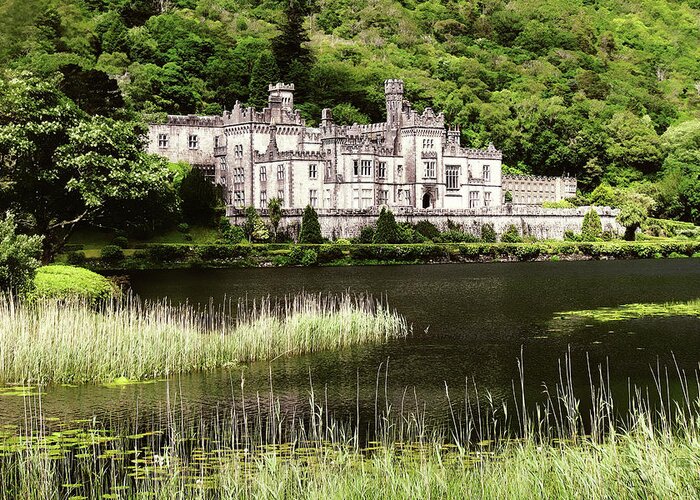 Kylemore Abbey Greeting Card featuring the photograph Kylemore Abbey Victorian Ireland by Menega Sabidussi
