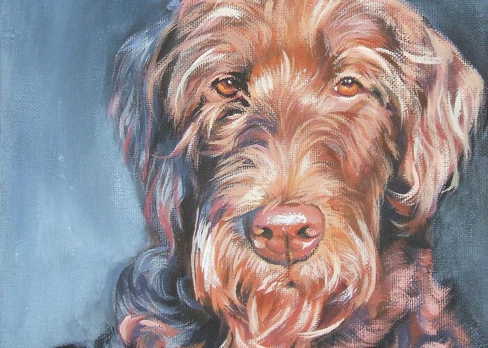 Labradoodle Greeting Card featuring the painting Labradoodle by Lee Ann Shepard