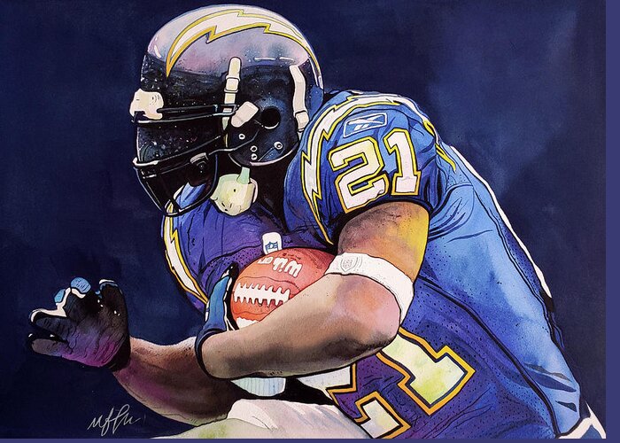 Ladainian Tomlinson - San Diego Chargers Greeting Card by Michael Pattison