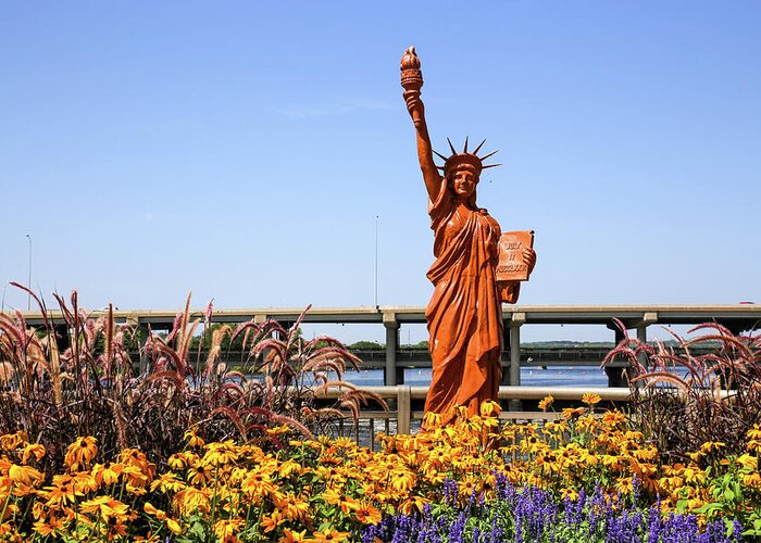 Liberty Greeting Card featuring the photograph Lady Liberty in Iowa by Lynn Sprowl