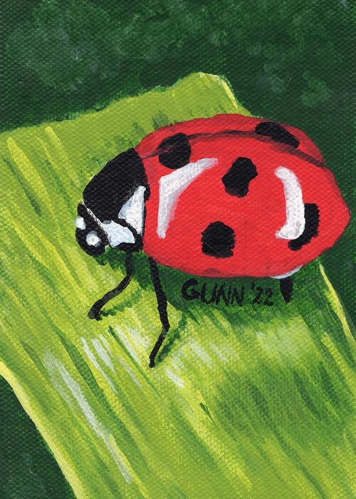 Ladybug Greeting Card featuring the painting Ladybug by Katrina Gunn
