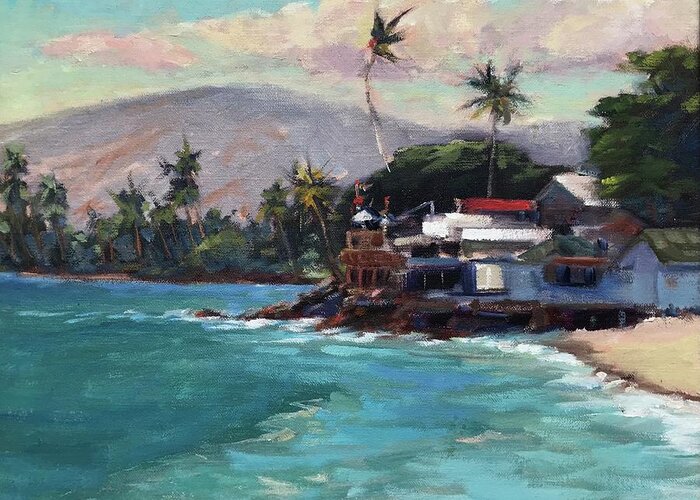Lahaina Greeting Card featuring the painting Lahaina by Leigh Sparks