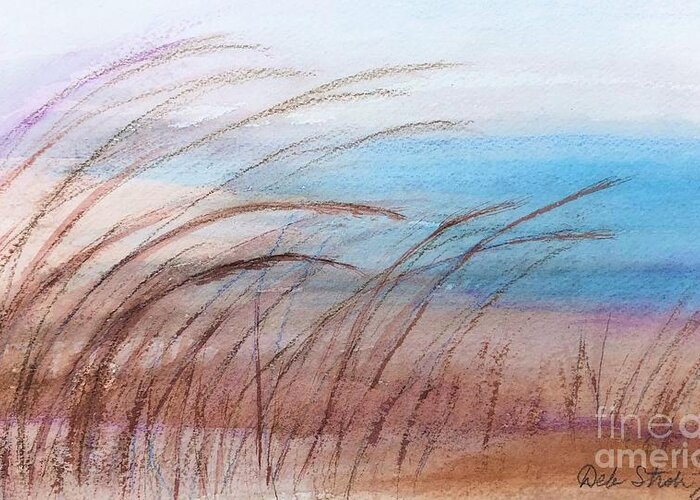 Door County Greeting Card featuring the painting Lake Grass by Deb Stroh-Larson