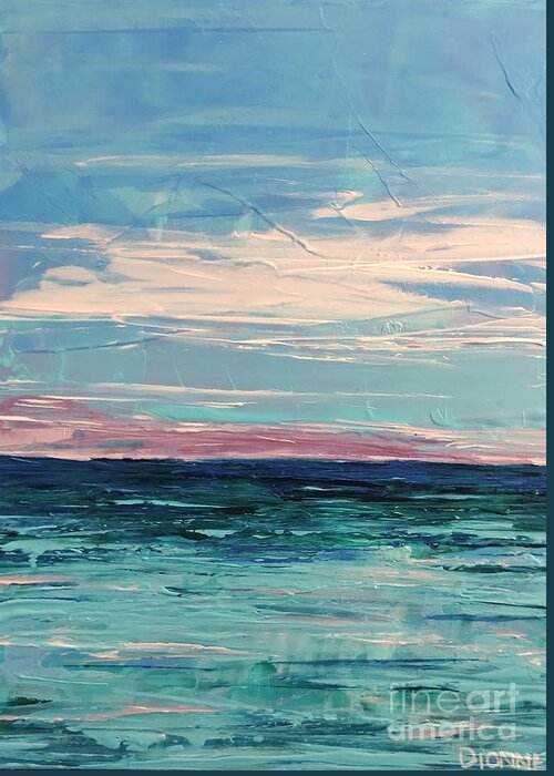 Acrylic Painting Greeting Card featuring the painting Lake Michigan Blues by Lisa Dionne