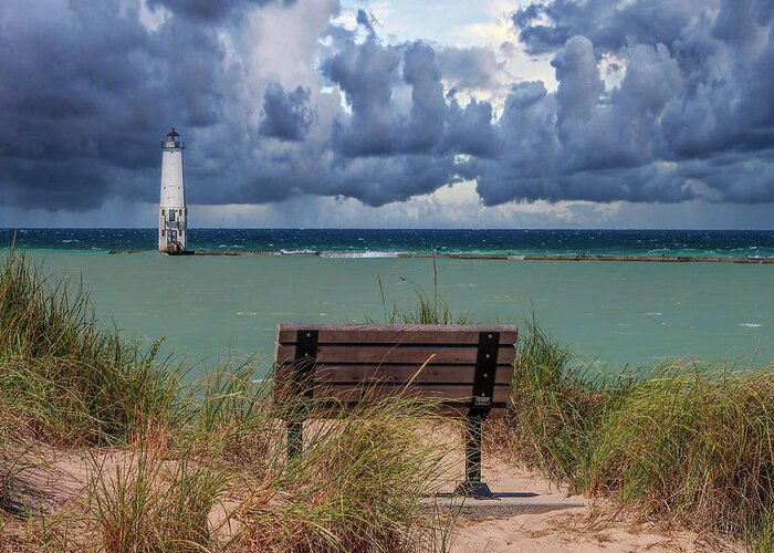 Northernmichigan Greeting Card featuring the photograph Lake Michigan Storm IMG_2578 by Michael Thomas