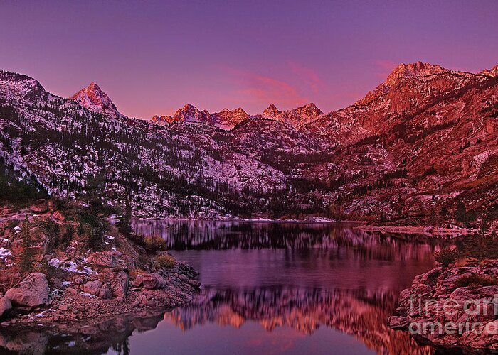 North America Greeting Card featuring the photograph Lake Sabrina Sunrise Eastern Sierras California by Dave Welling