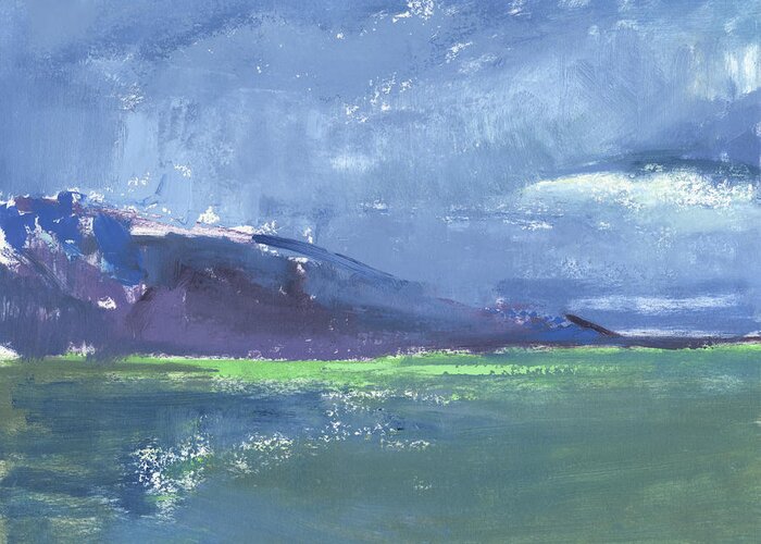 West Greeting Card featuring the painting Lake storm 202112 by Chris N Rohrbach