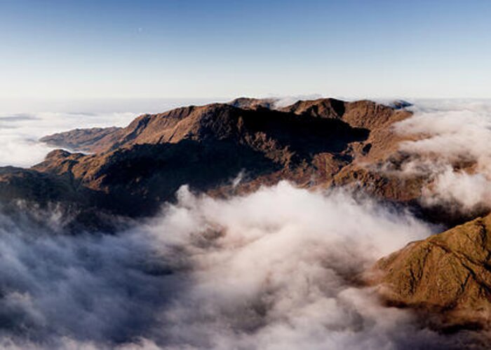 Panorama Greeting Card featuring the photograph Langdale Cloud Inversion Lake District 2 by Sonny Ryse