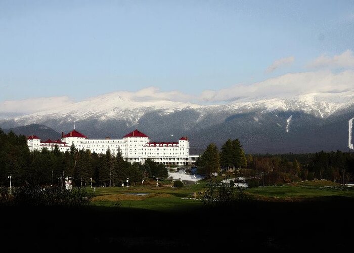 Mount Greeting Card featuring the photograph Last Light on the Mount Washington Hotel by Wayne King