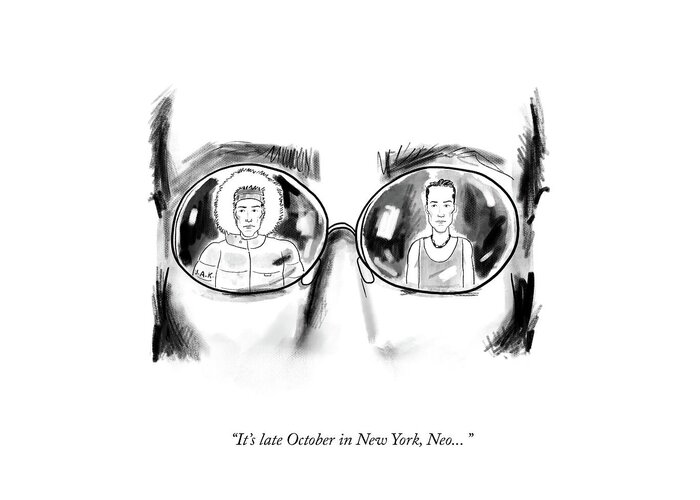it's Late October In New York Greeting Card featuring the drawing Late October In New York by Jason Adam Katzenstein