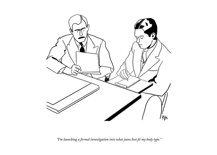 A24962 Greeting Card featuring the drawing Launching A Formal Investigation by Sophie Lucido Johnson and Sammi Skolmoski