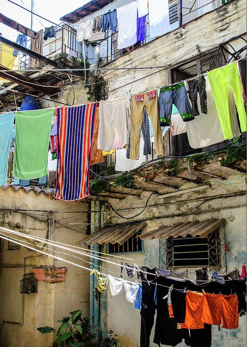 Cuba Greeting Card featuring the photograph Laundry. by Rob Huntley