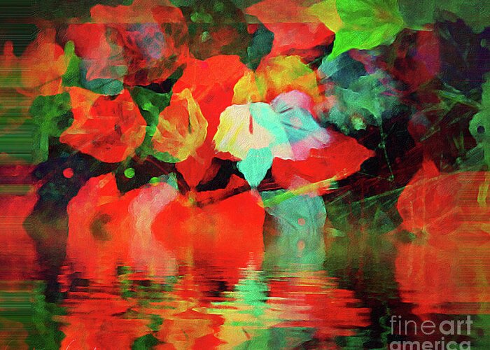Fall Greeting Card featuring the painting Leaf Glow a by Jeanette French