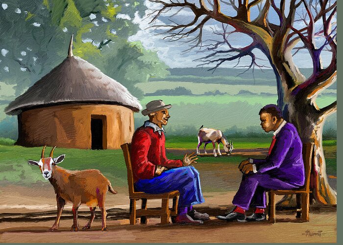 Photography Greeting Card featuring the painting Learn to Listen by Anthony Mwangi