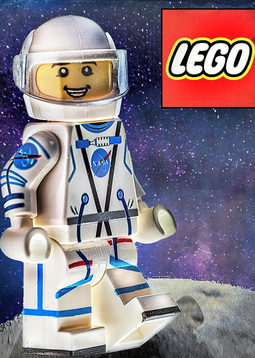 Lego NASA Astronaut Greeting Card by James Sage