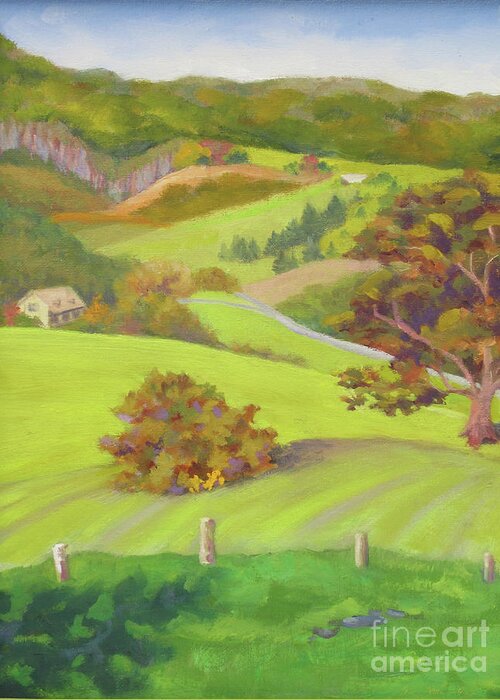 Hill Greeting Card featuring the painting Leicester Paint Out by Anne Marie Brown