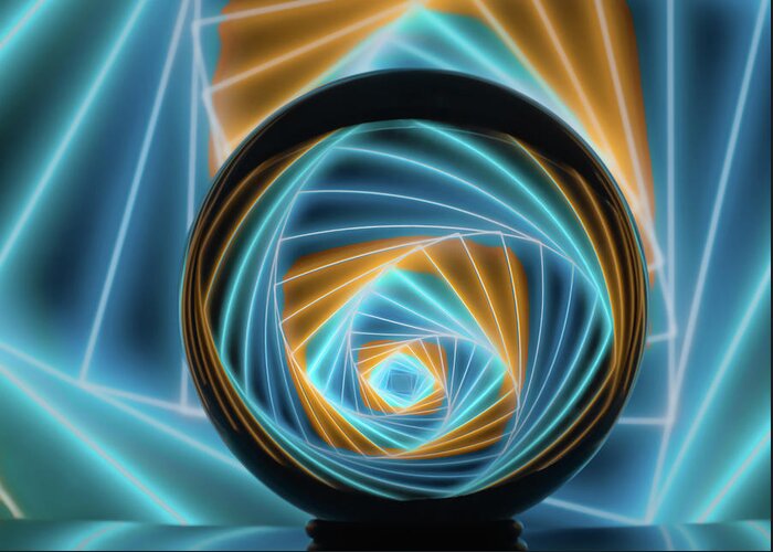 Lens Ball Greeting Card featuring the photograph Lens Ball Abstract by Sylvia Goldkranz