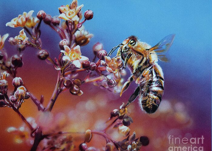 Bee Greeting Card featuring the painting Life by Lachri