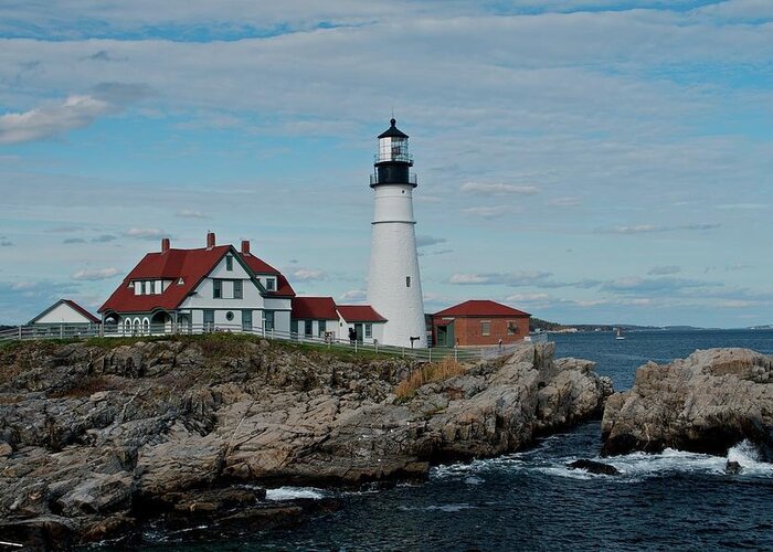 Maine Greeting Card featuring the photograph Lighthouse by Dmdcreative Photography