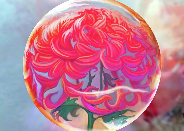 Lilies Greeting Card featuring the digital art Lillith Sphere by Robin Moline