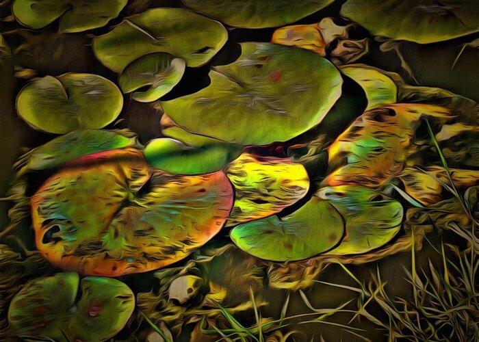 Lily Greeting Card featuring the mixed media Lily Pads by Christopher Reed