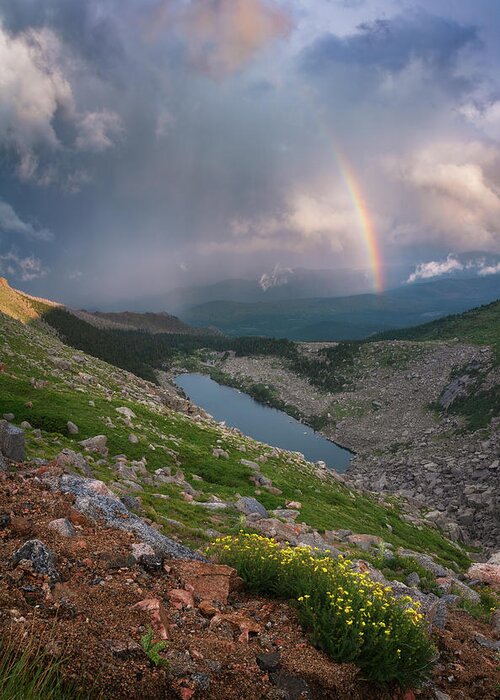 Rainbows Greeting Card featuring the photograph Lincoln Lake Rainbow by Darren White