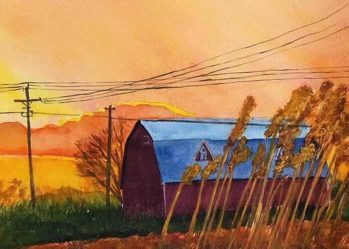 Barns Greeting Card featuring the painting Linden by Ann Frederick