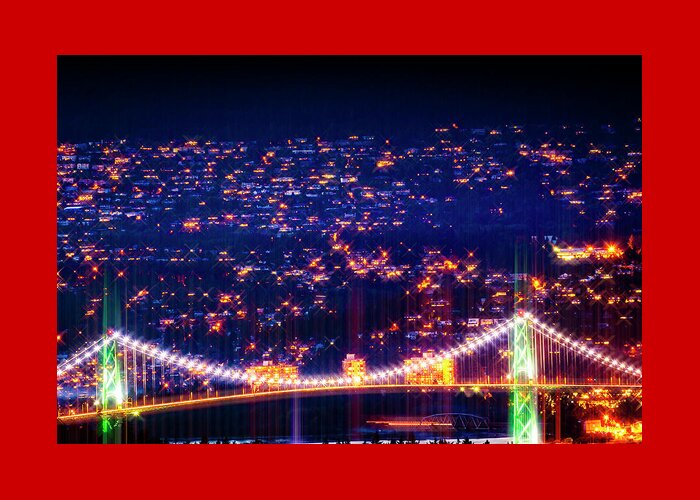 Lions Gate First Narrows Bridge Vancouver Bc Greeting Card featuring the photograph Lions Gate First Narrows Bridge Vancouver BC 1534 by Amyn Nasser
