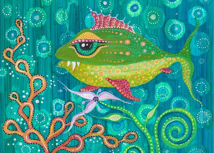 Fish Greeting Card featuring the painting Little Frankie by Tanielle Childers