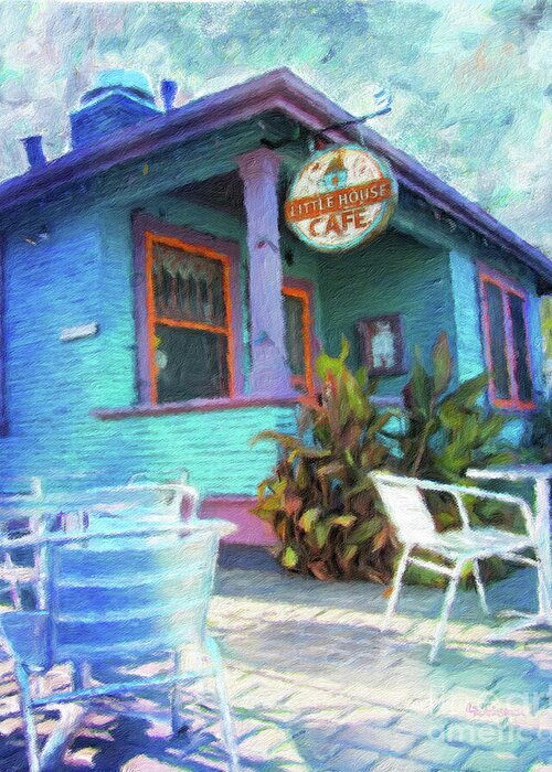 Alameda Greeting Card featuring the painting Lil' House Cafe by Linda Weinstock