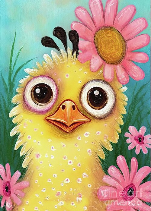 Peep Greeting Card featuring the painting Little Spring Peep by Tina LeCour
