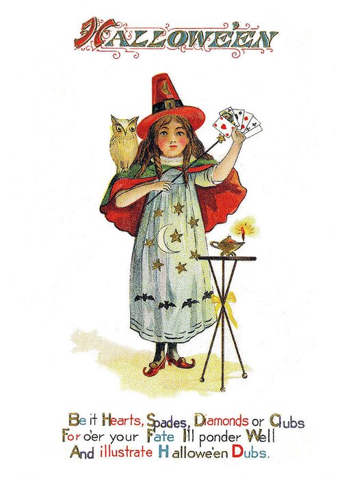 Little Girl Greeting Card featuring the digital art Little Witch is Doing Tricks by Long Shot