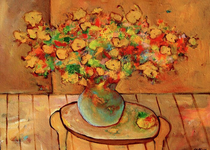 Still Life Greeting Card featuring the painting Living Crescendo by Jim Stallings