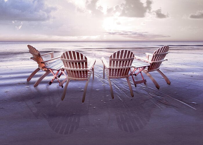Chairs Greeting Card featuring the photograph Living the Cottage Beach Life by Debra and Dave Vanderlaan