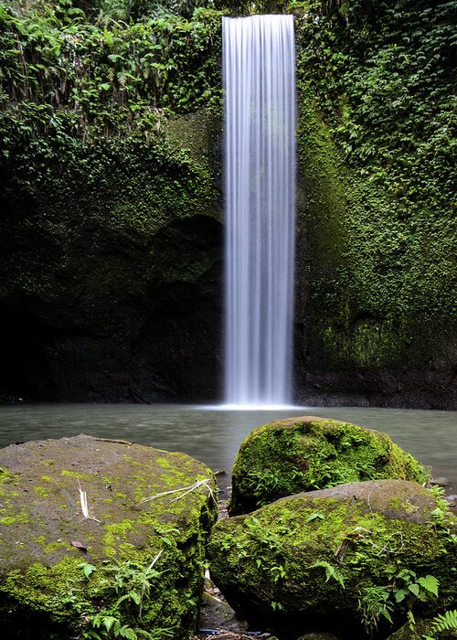 Bali Greeting Card featuring the photograph Lonely Tibumana - Tibumana Waterfall, Bali by Earth And Spirit