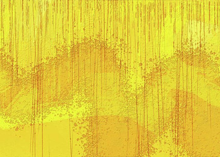 Abstract Greeting Card featuring the digital art Long Improvisation in Yellows by Bentley Davis