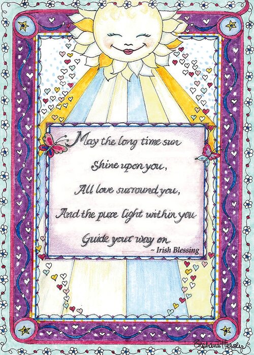 Long Greeting Card featuring the mixed media Long Time Sun by Stephanie Hessler